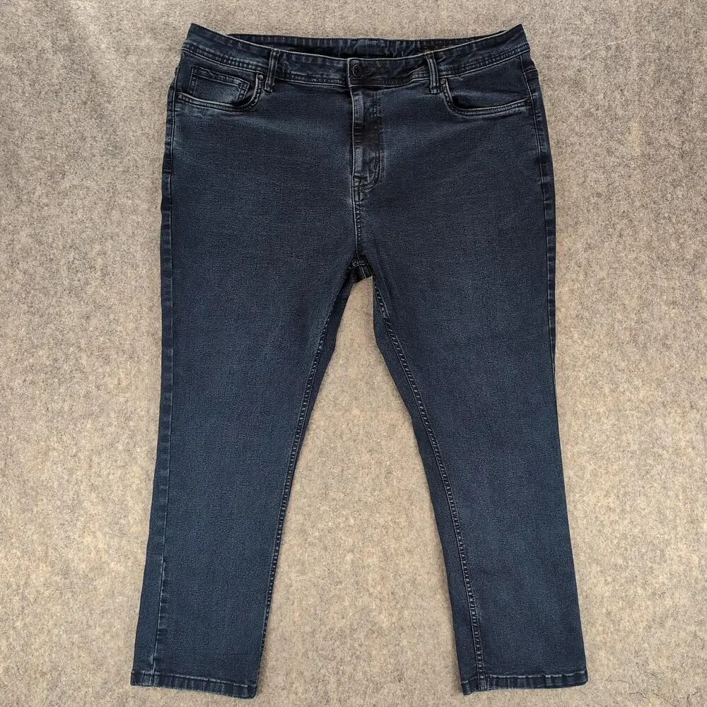 The Perfect Jean NYC Jeans Mens 44x28 Blue Skinny Slim Stretch Dark Wash Denim